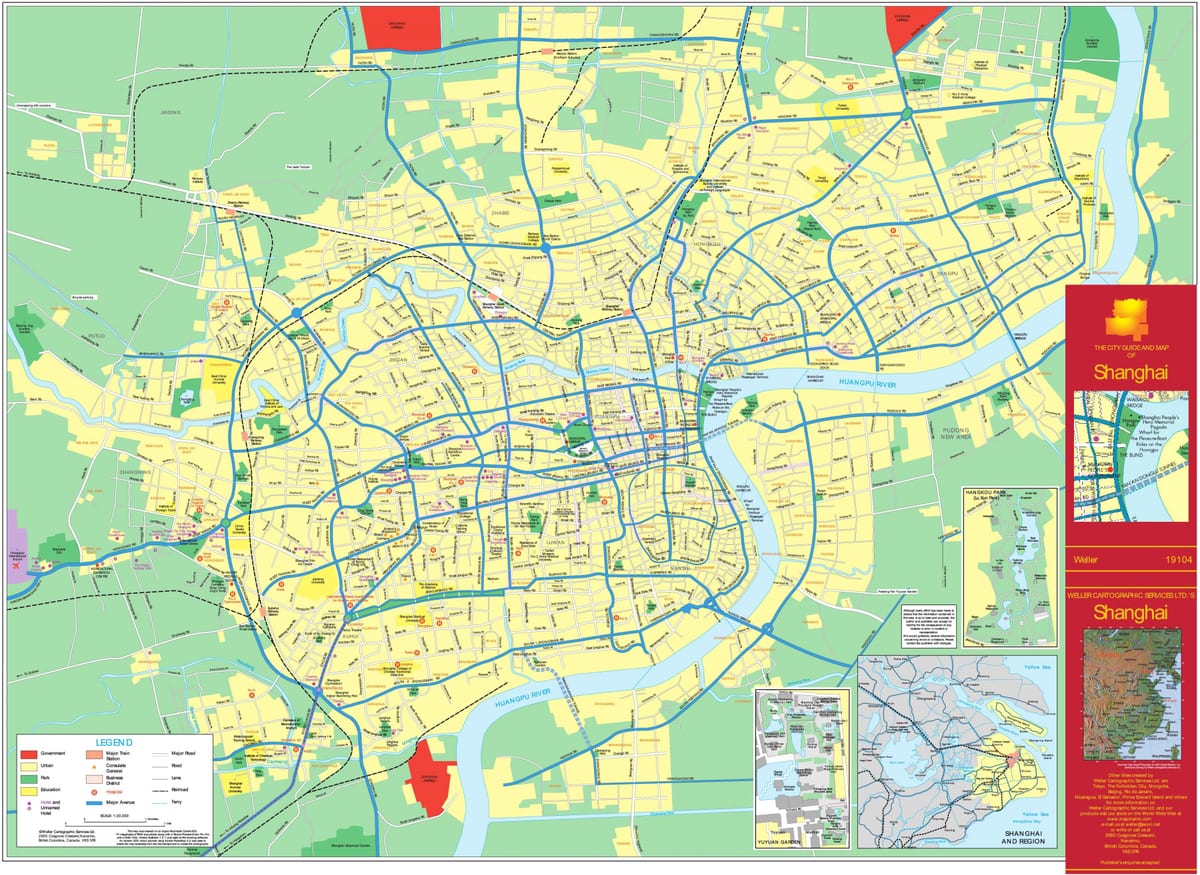 Mapa miasta Szanghaj